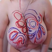Painting Her Big Breasts with Ivanna Lace
