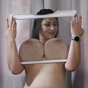 Oiled Tits on Glass with Ivanna Lace